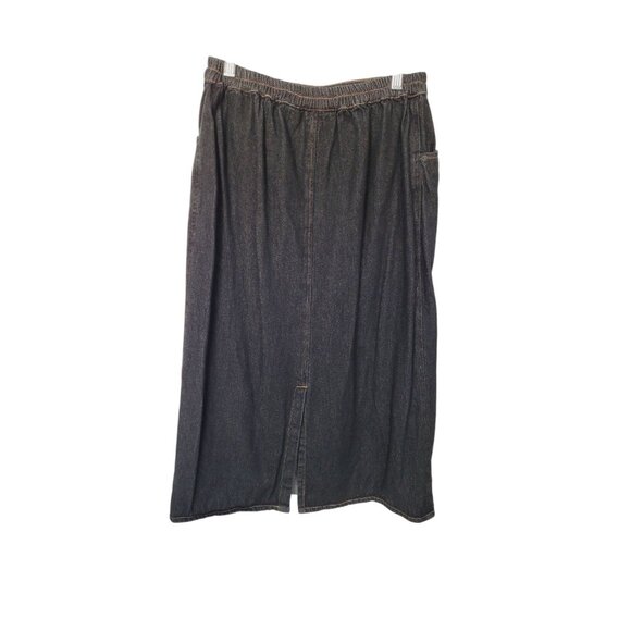 Cathy Daniels Long Denim Skirt Vtg Women's M Straight Pockets Elastic Back - Picture 12 of 16